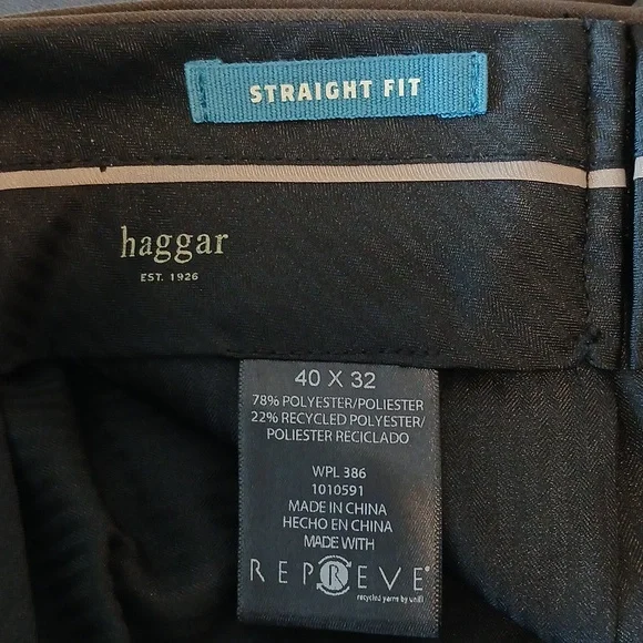 Haggar Men's Dark Brown dress pants 40/32 - Picture 2 of 6